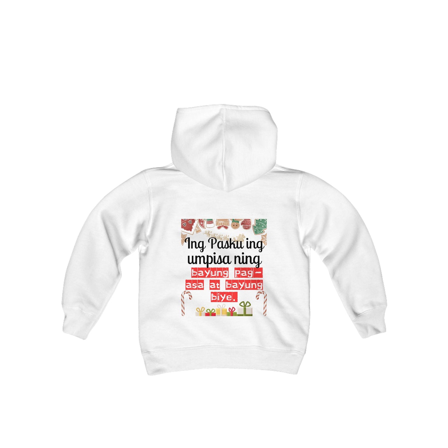 Ing Pasku ing umpisa ning bayung pag-asa at bayung biye - Kids Hooded Sweatshirt